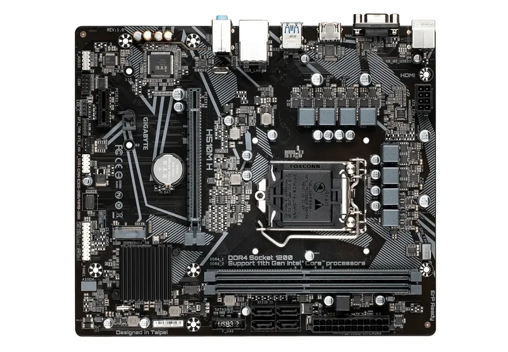 Материнская плата Gigabyte H510M H, LGA1200, Intel H510, Micro-ATX