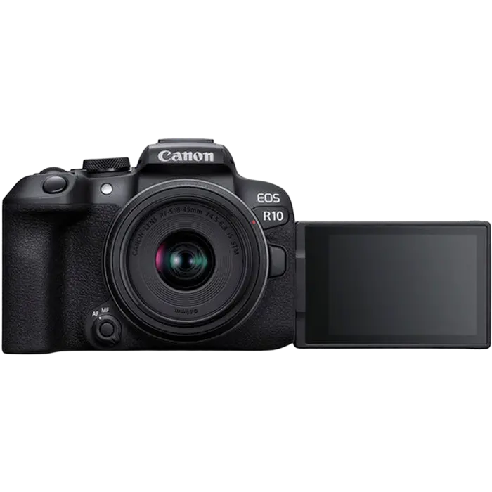 Aparat Foto Mirrorless Canon EOS R10 & RF-S 18-45mm f/4.5-6.3 IS STM KIT, Negru