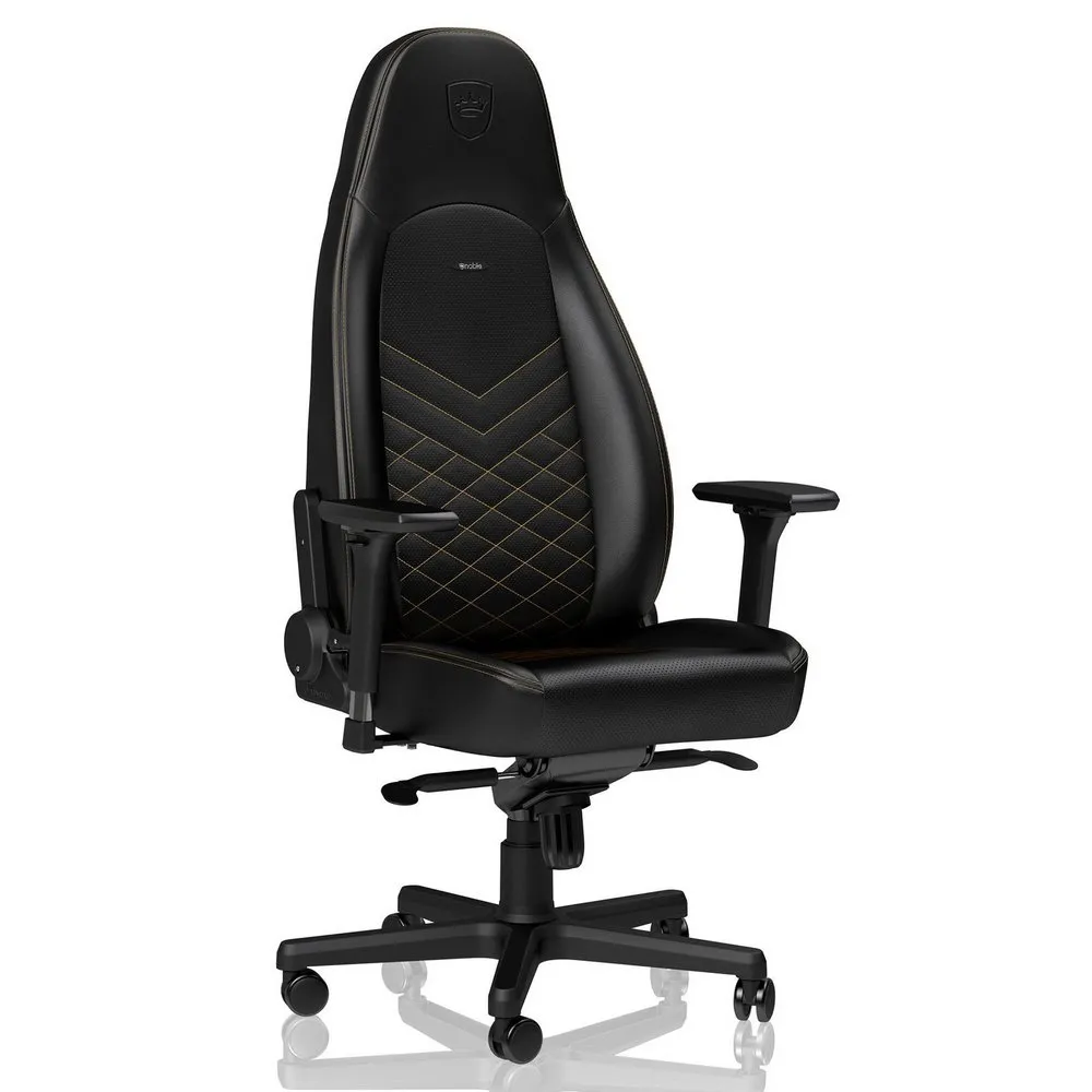 Scaun Gaming Noblechairs Icon, PU Piele, Negru/Auriu