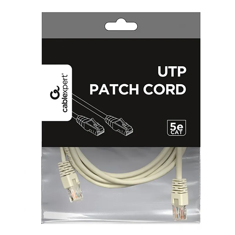 Patch cord Cablexpert PP12-3M, CAT5e UTP, 3m, Gri