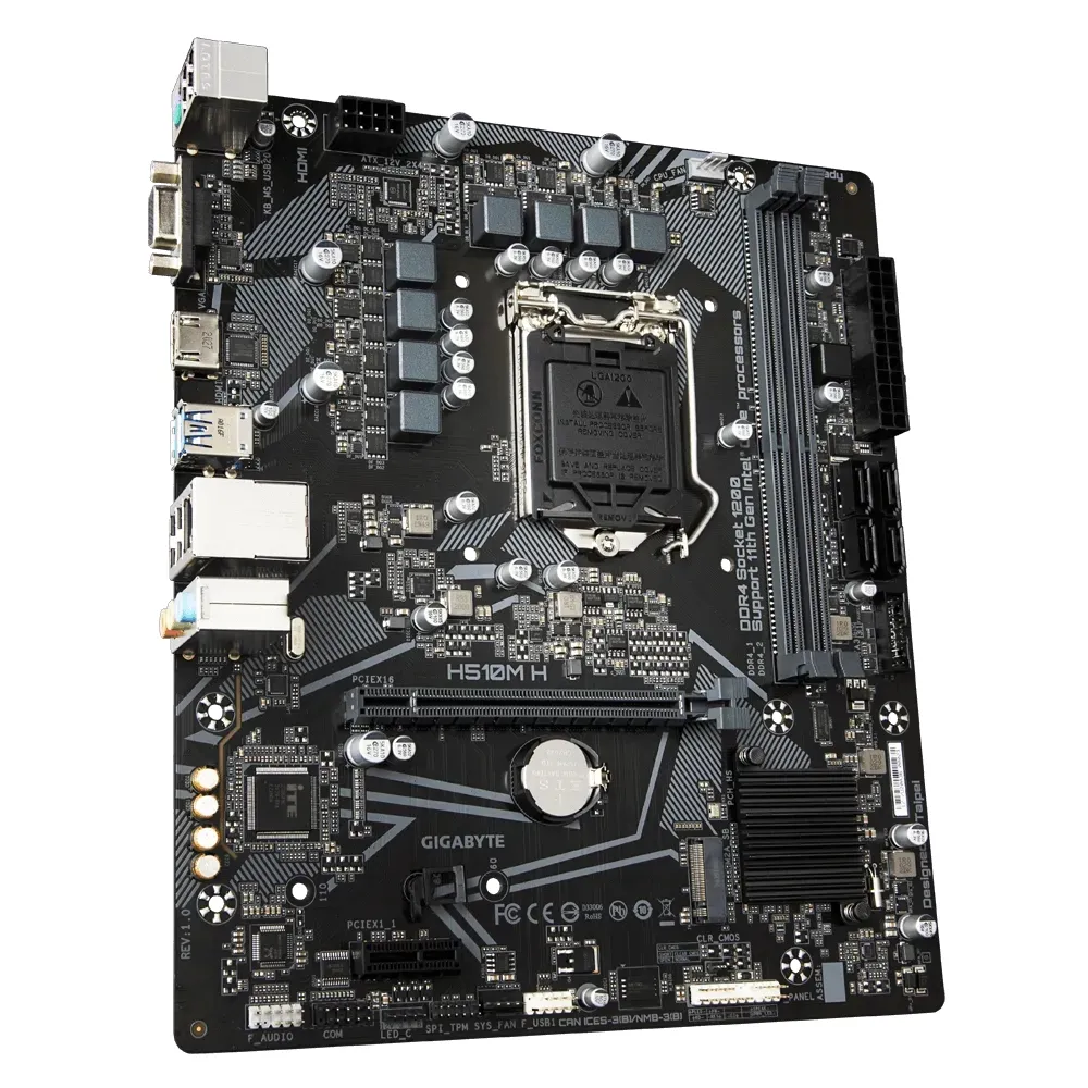 Материнская плата Gigabyte H510M H, LGA1200, Intel H510, Micro-ATX