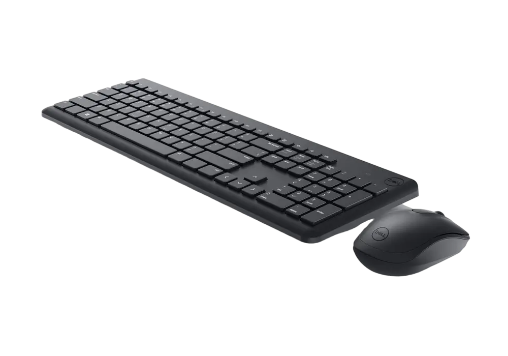 Wireless Keyboard & Mouse Dell KM3322, Multimedia keys, Sleek lines, Compact size, 2xAA/2xAAA, Black