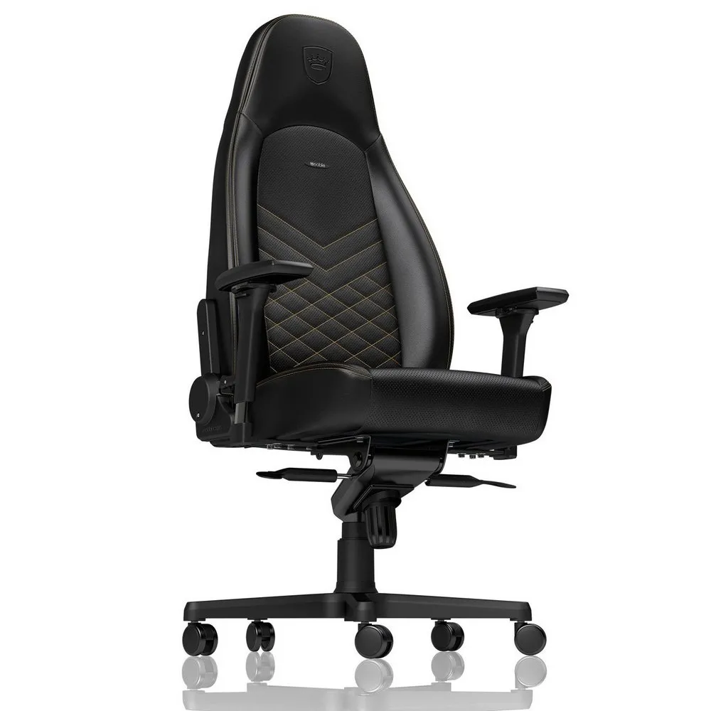 Scaun Gaming Noblechairs Icon, PU Piele, Negru/Auriu