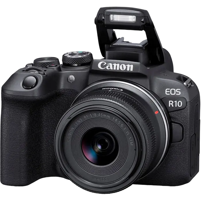 Aparat Foto Mirrorless Canon EOS R10 & RF-S 18-45mm f/4.5-6.3 IS STM KIT, Negru