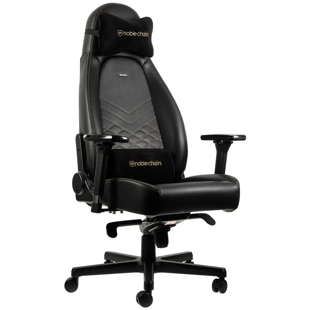 Scaun Gaming Noblechairs Icon, PU Piele, Negru/Auriu