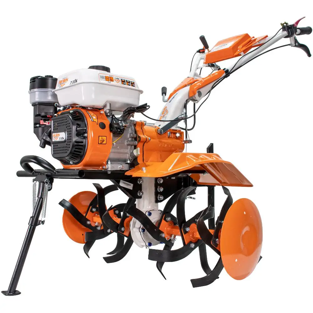 Motocutor Ruris 731ACC1 + roti cauciuc 5.00-8+rarita+plug+adaptor+dispozitiv scos cartofi+roti metalice 400 fara manicot+cultivator+set contragreutati 10kg