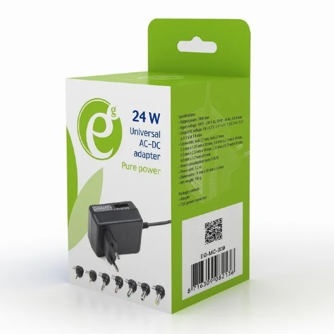  Universal AC-DC adapter EG-MC-009, 3V-12V (24W), Cable: 1.2m