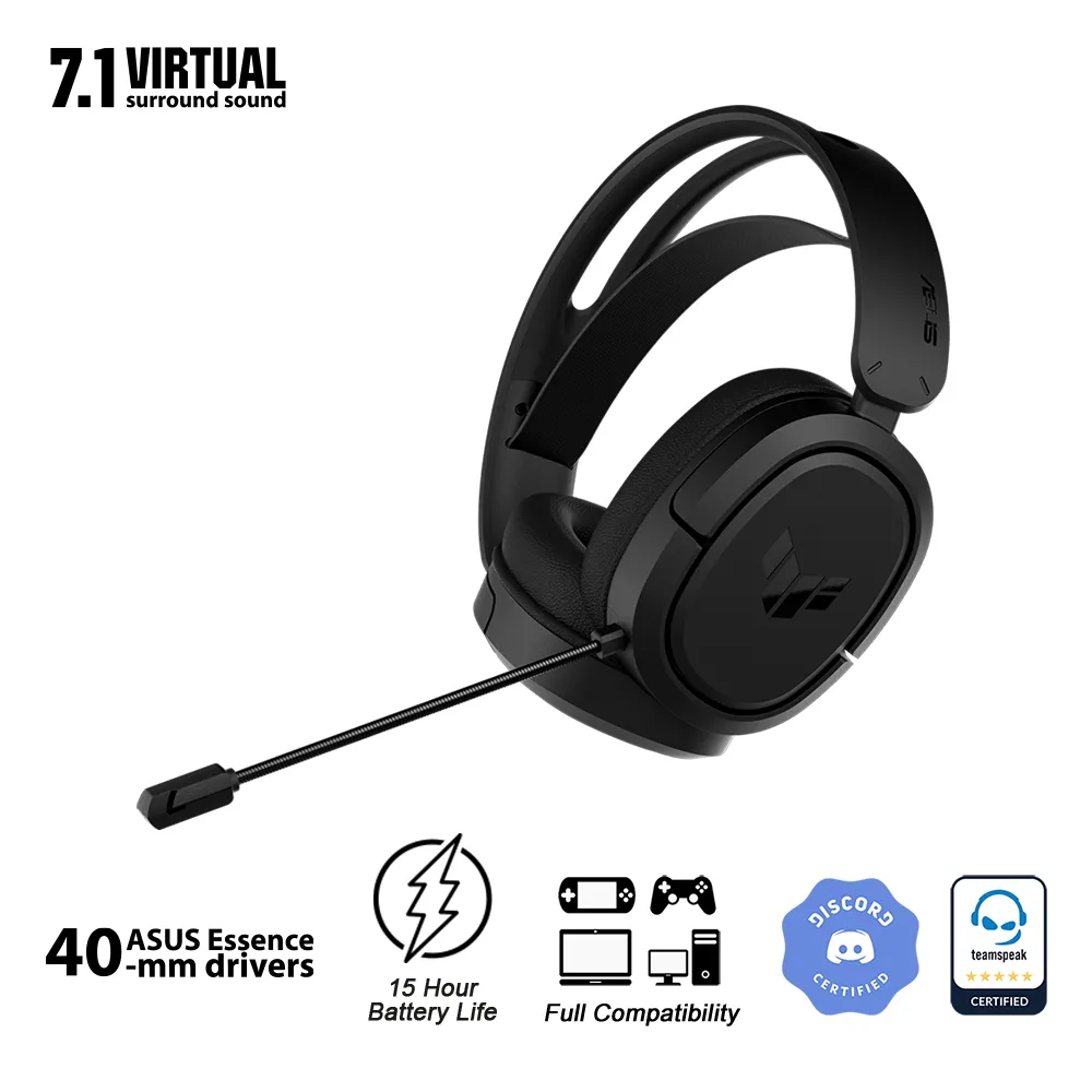 Căști gaming ASUS TUF Gaming H1, Cu fir, Negru