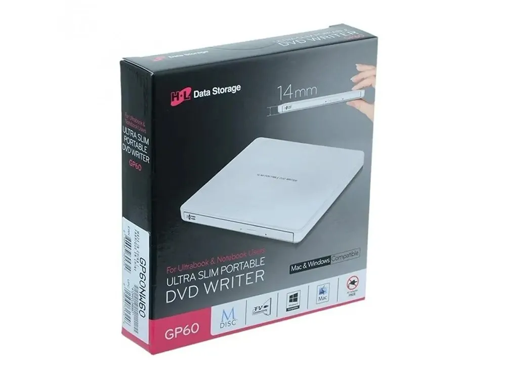 Unitate DVD-RW LG GP60NB60, USB 2.0, Alb