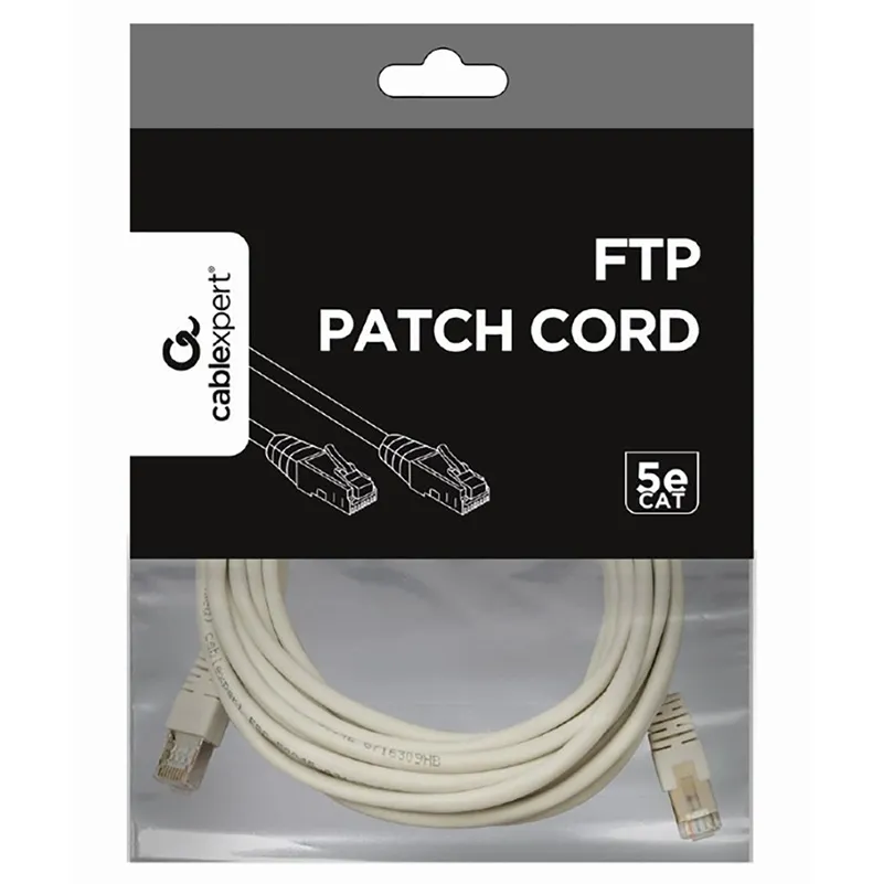 Patch cord Cablexpert PP22-7.5M, Cat5e FTP, 7,5m, Gri
