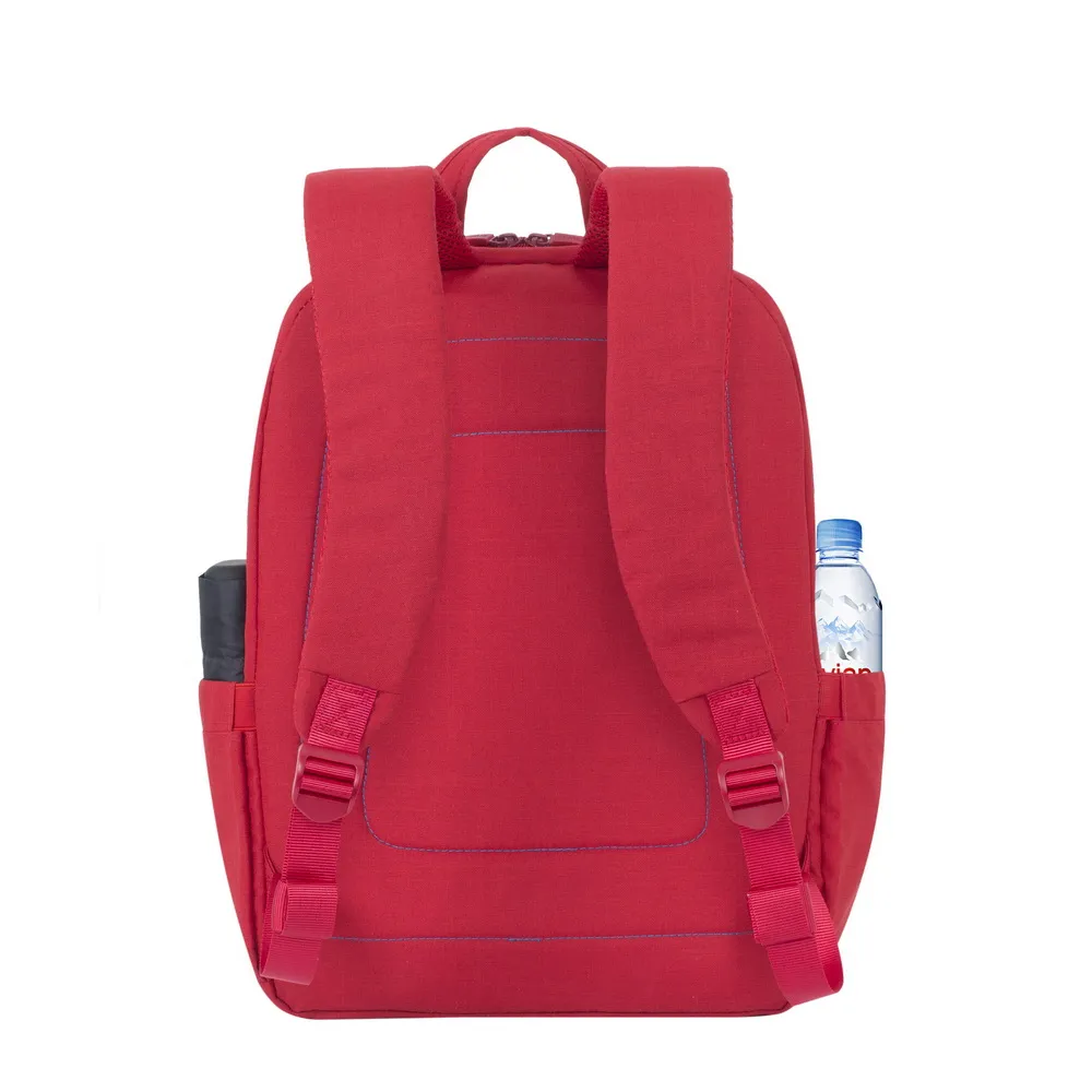 Rucsac pentru Laptop RivaCase Canvas, 15.6", Poliester, Roșu