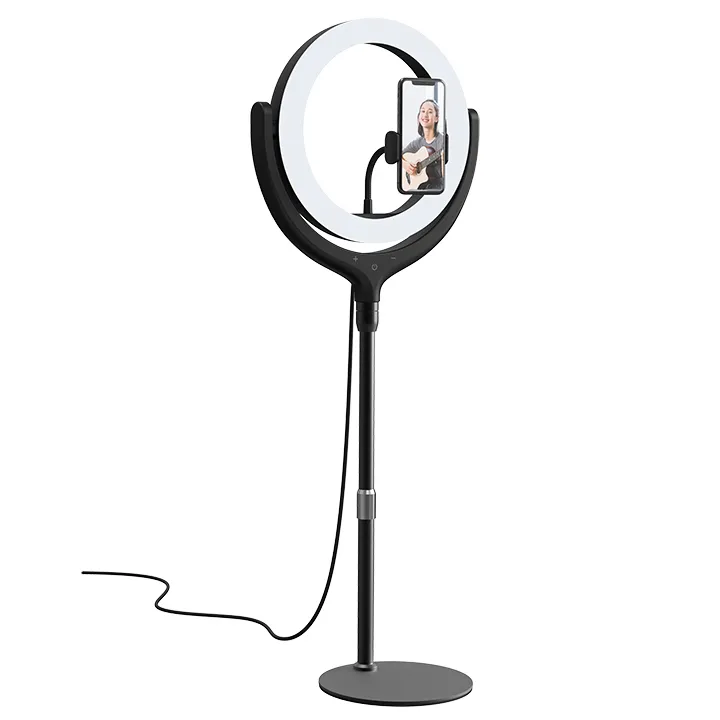 Selfie Stick Devia Holder with LED lamp, Negru