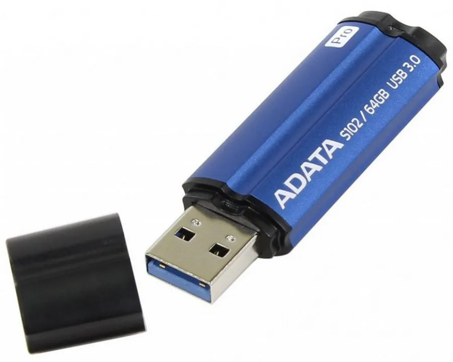 USB Flash накопитель ADATA S102 Pro, 64Гб, Синий