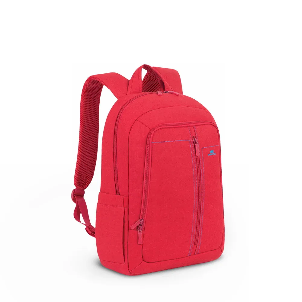 Rucsac pentru Laptop RivaCase Canvas, 15.6", Poliester, Roșu