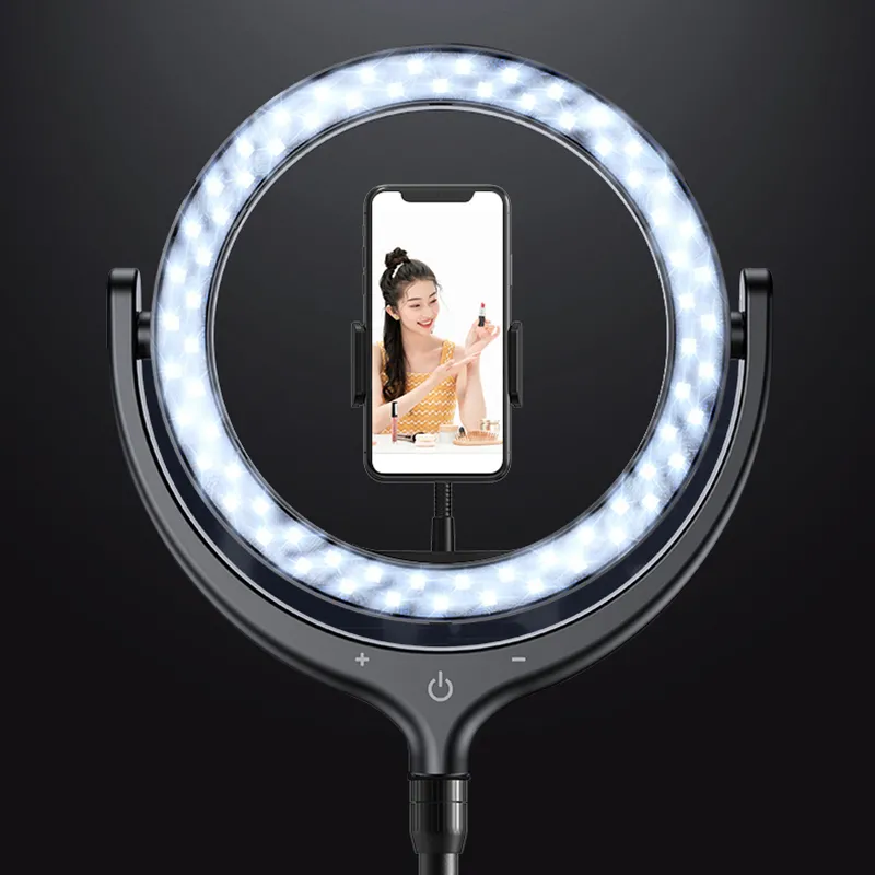 Selfie Stick Devia Holder with LED lamp, Negru