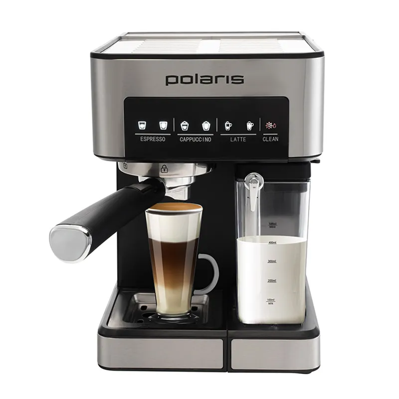 Espressor manual Polaris PCM 1541E, 1350W, Argintiu