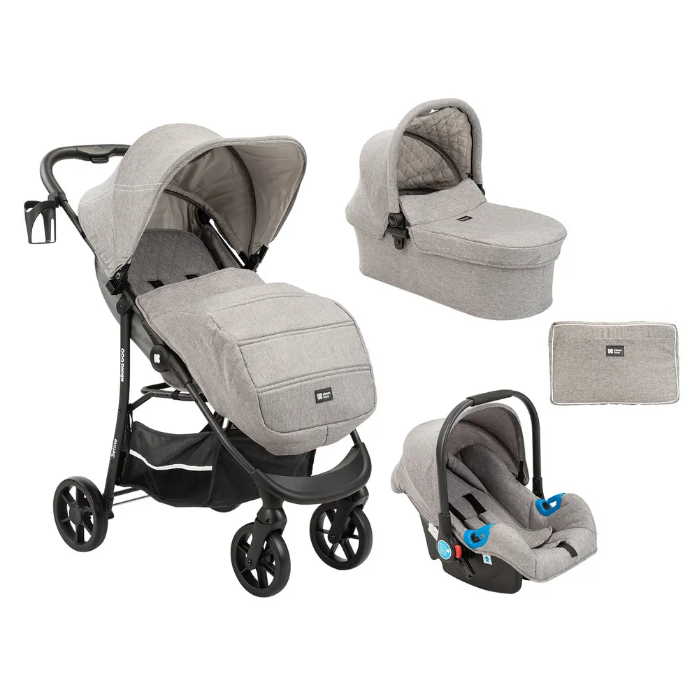 Stroller Kikka Boo 3 in 1 Selina, Light Grey