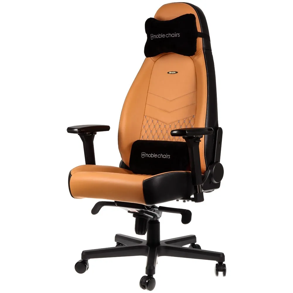 Scaun Gaming Noblechairs Icon, Piele naturală, Coniac/Negru