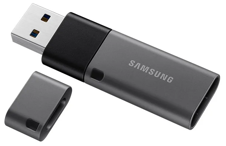 USB Flash накопитель Samsung DUO Plus, 64Гб, Чёрный/Серый