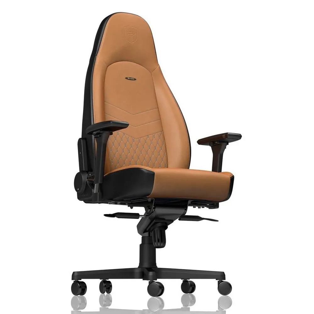 Scaun Gaming Noblechairs Icon, Piele naturală, Coniac/Negru