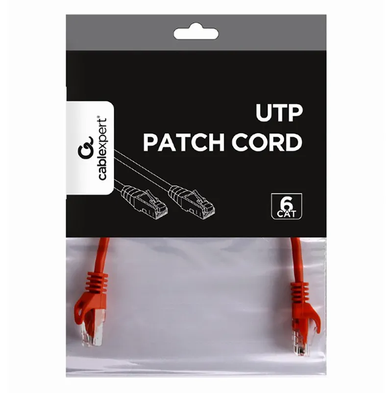Patch cord Cablexpert PP6U-0.25M/R, Cat6 UTP, 0,25m, Roșu