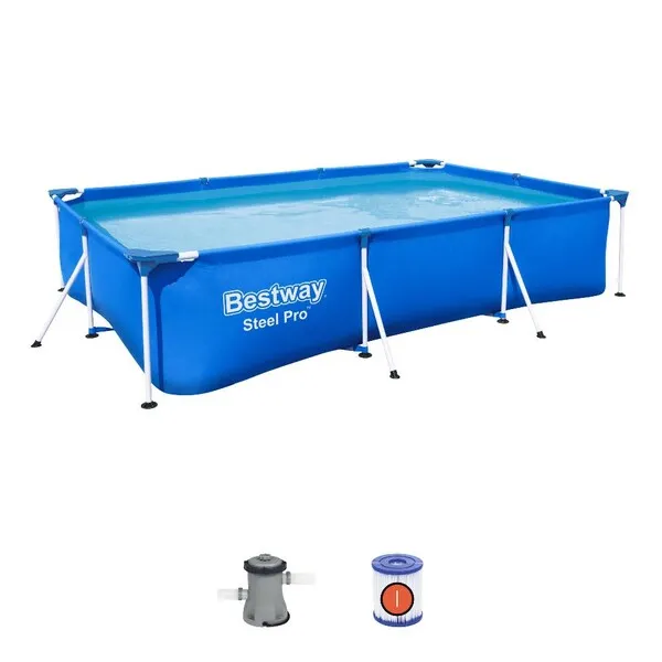 Piscină cu cadru metalic Bestway Steel Pro, 3300L, Albastru, 6942138949605