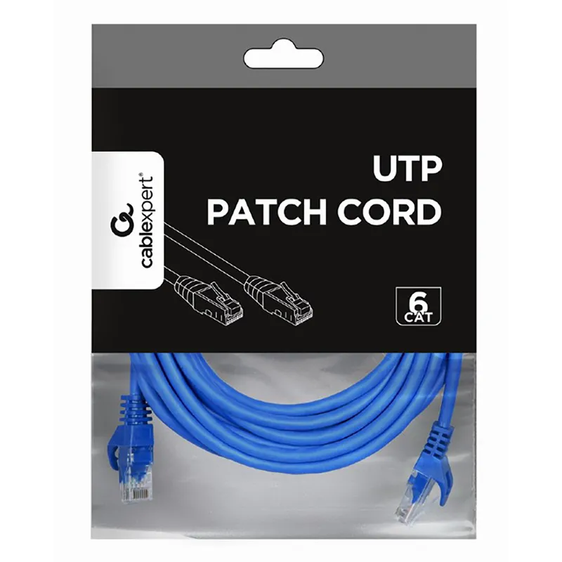 Patch cord Cablexpert PP6U-5M/B, Cat6 UTP, 5m, Albastru