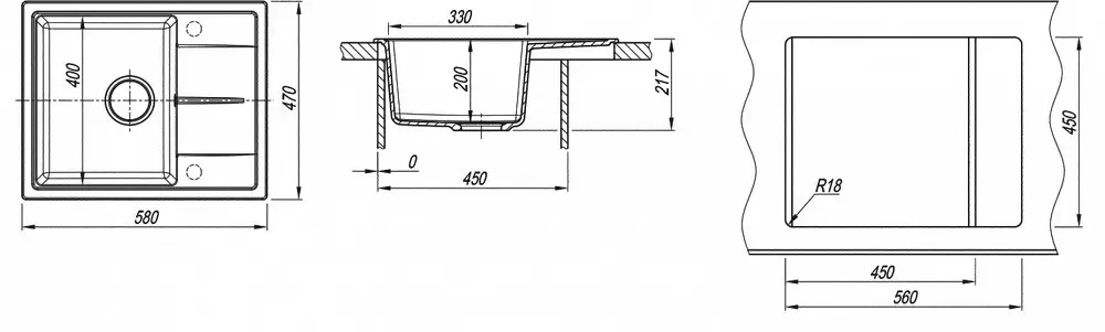 Кухонная мойка Dr.Gans Nica 580 (Чёрный)