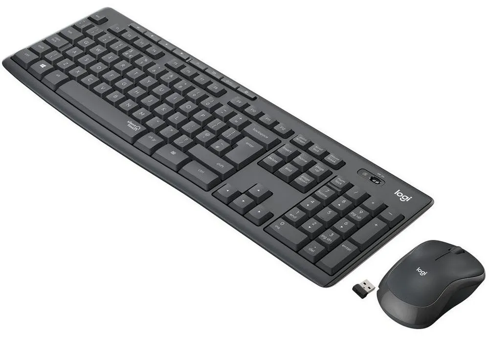 Клавиатура и мышь Logitech MK295, Беспроводное, Чёрный