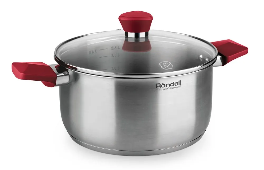 Набор посуды Rondell RDS-1217, 2,8л, 20см, Черный Серебристый