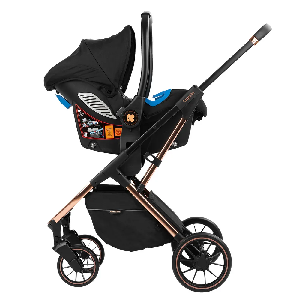 Stroller Kikka Boo 3 in 1 Angele, Chrome Black