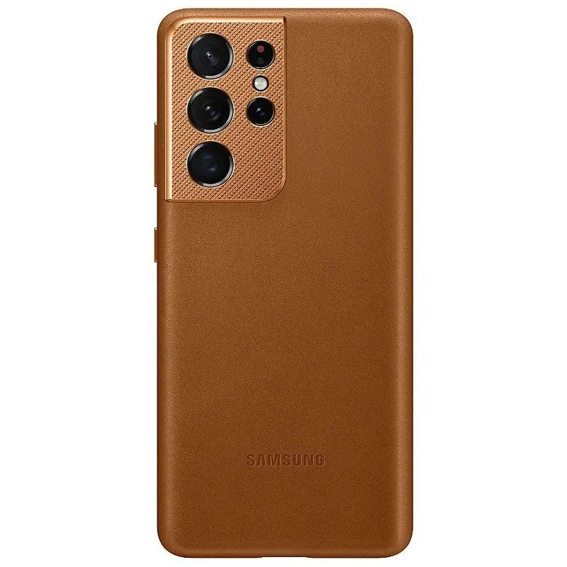 Husă Samsung Leather Cover for Galaxy S21 Ultra, Cafeniu