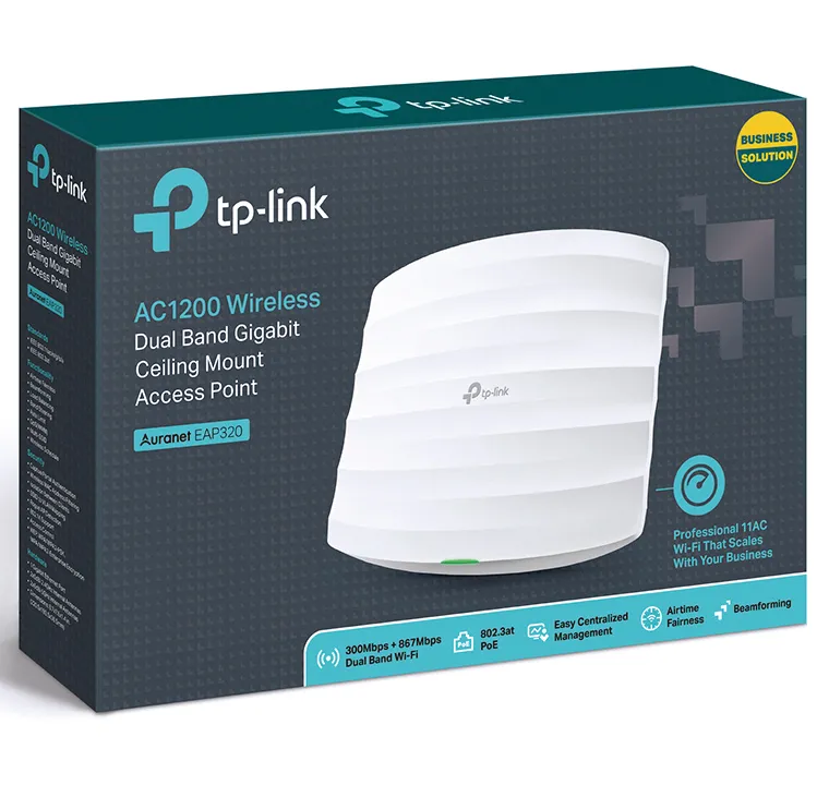 Беспроводная точка доступа TP-LINK EAP320, 300 Мбит/с, 867 Мбит/с, Белый