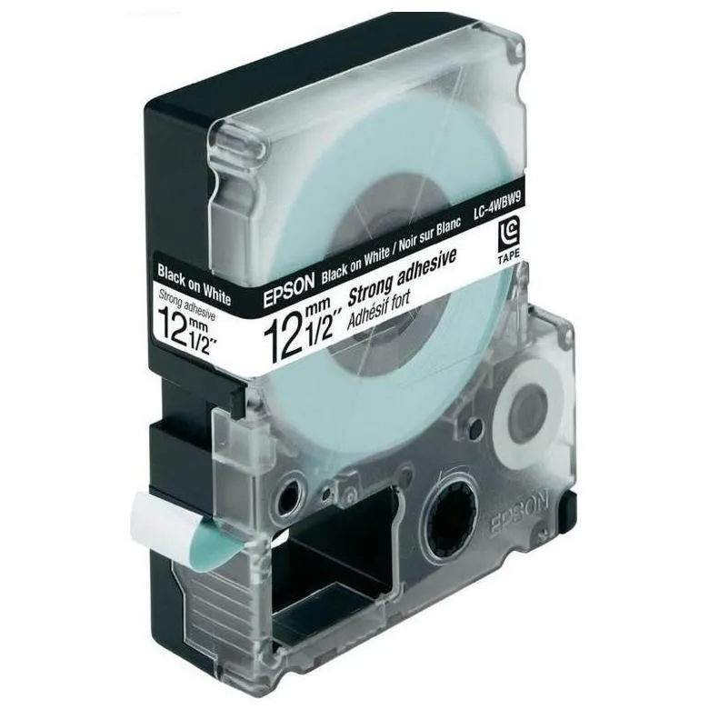 Cartuș de bandă Epson LK-4WBW, 12mm x 9 m
