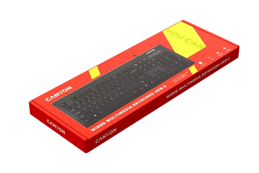 Keyboard Canyon HKB2, Multimedia, Slim, Silent, Side LED , Chocolate keys, USB, Black