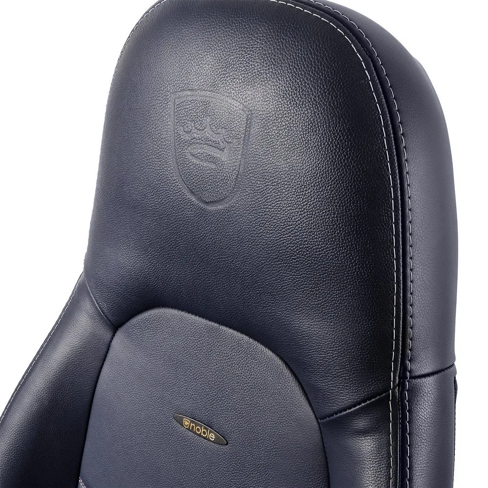 Scaun Gaming Noblechairs Icon, Piele naturală, Albastru închis
