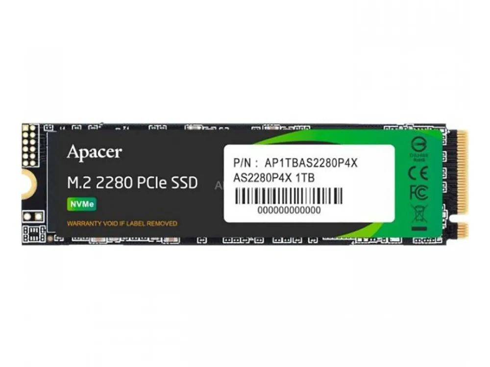 Накопитель SSD Apacer AS2280P4X, 1000Гб, AP1TBAS2280P4X-1