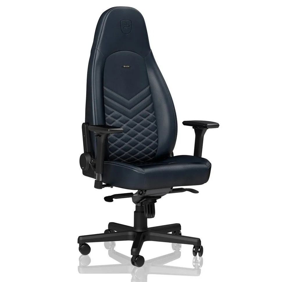 Scaun Gaming Noblechairs Icon, Piele naturală, Albastru închis