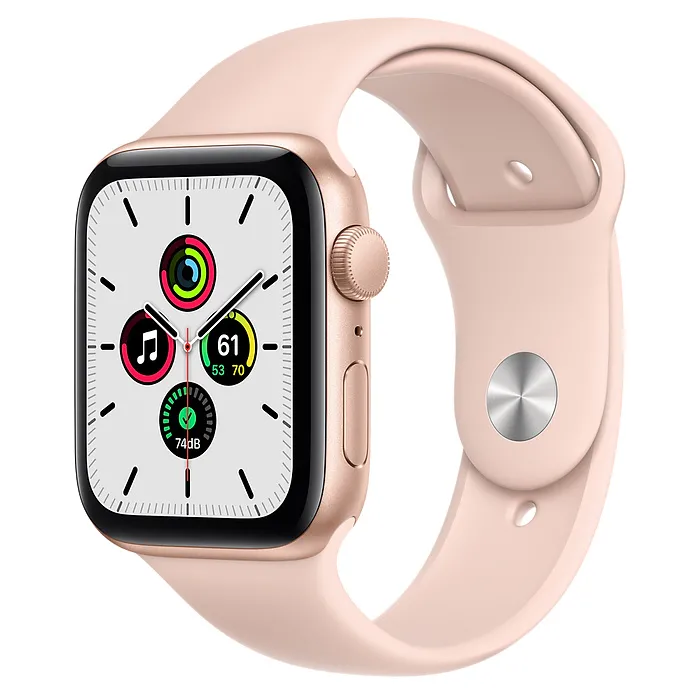 Ceas inteligent Apple Watch SE MYDR2, 44mm, Carcasă din aluminiu cu bandă sport de culoare Pink Sand