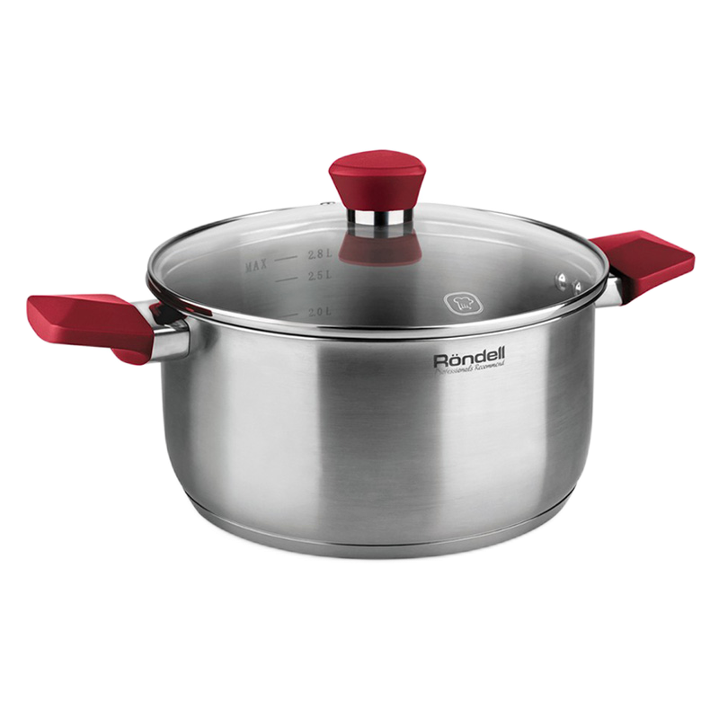 Набор посуды Rondell RDS-1217, 2,8л, 20см, Черный Серебристый