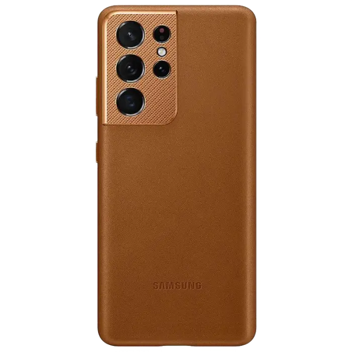 Husă Samsung Leather Cover for Galaxy S21 Ultra, Cafeniu