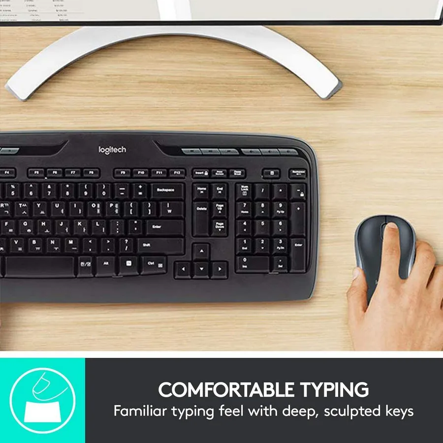 Клавиатура и мышь Logitech MK330, Беспроводное, Чёрный