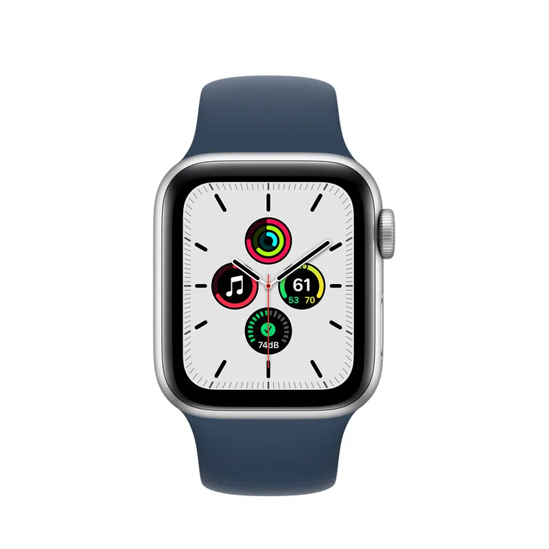 Ceas inteligent Apple Watch SE MKNY3, 40mm, Carcasă din aluminiu cu bandă sportivă Abyss Blue