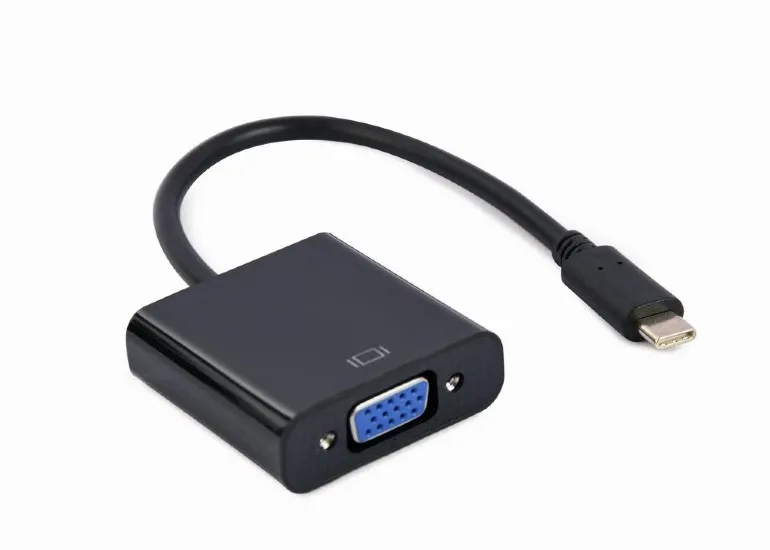 Cablu Video Cablexpert A-CM-VGAF-01, USB 3.1 Type-C (M) - VGA 15-pin (F), 0.15 m, Negru