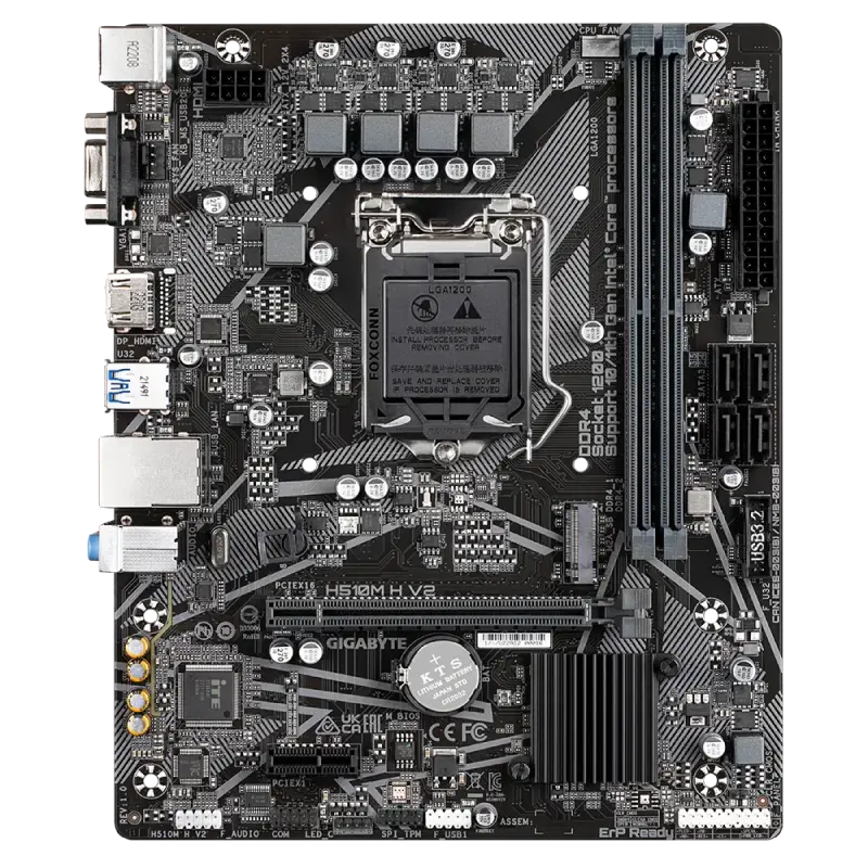 Материнская плата Gigabyte H510M H V2, LGA1200, Intel H470, Micro-ATX