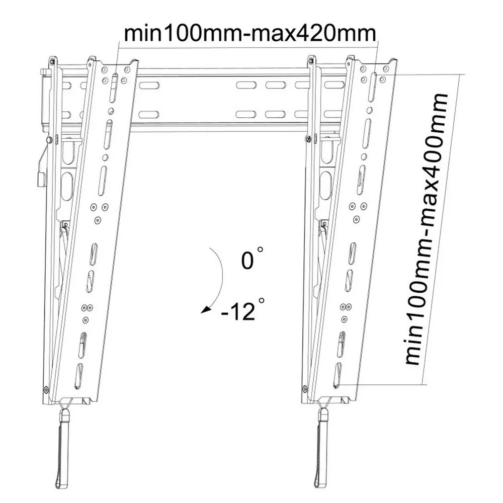 Suport înclinat pe perete Reflecta Slim 42-4040T, Negru