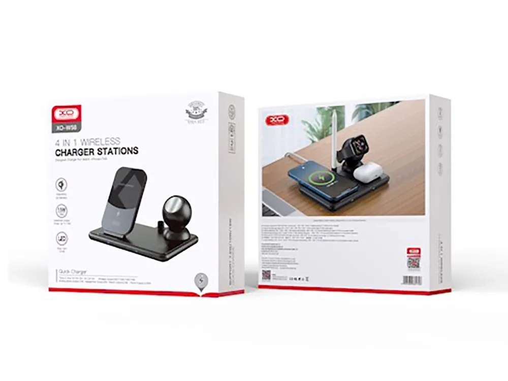Wireless Charger XO, 4in1, W58, Black