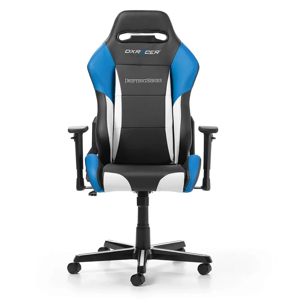 Scaun Gaming DXRacer Drifting, PU Piele, Negru/Alb/Albastru