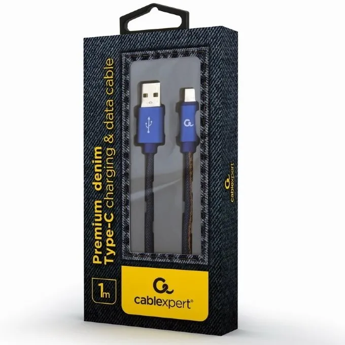 Кабель для зарядки и синхронизации Cablexpert CC-USB2J-AMCM-1M-BL, USB Type-A/USB Type-C, 1м, Синий