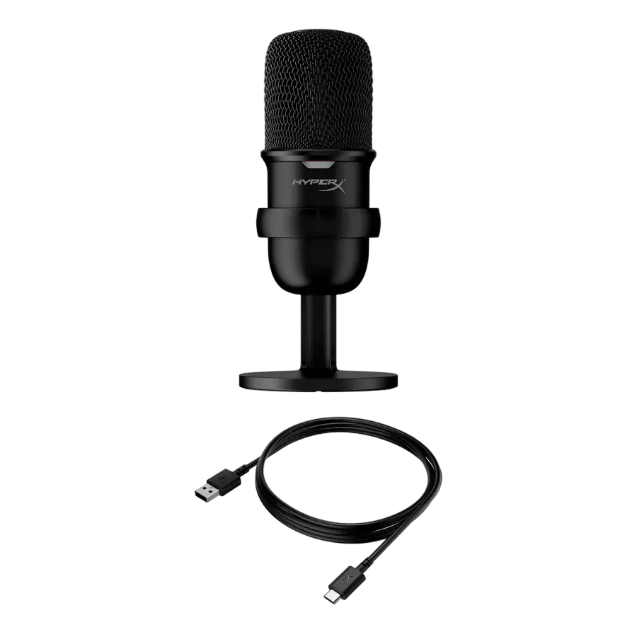 Портативный записывающий микрофон HyperX SoloCast, Проводной аналоговый, Чёрный